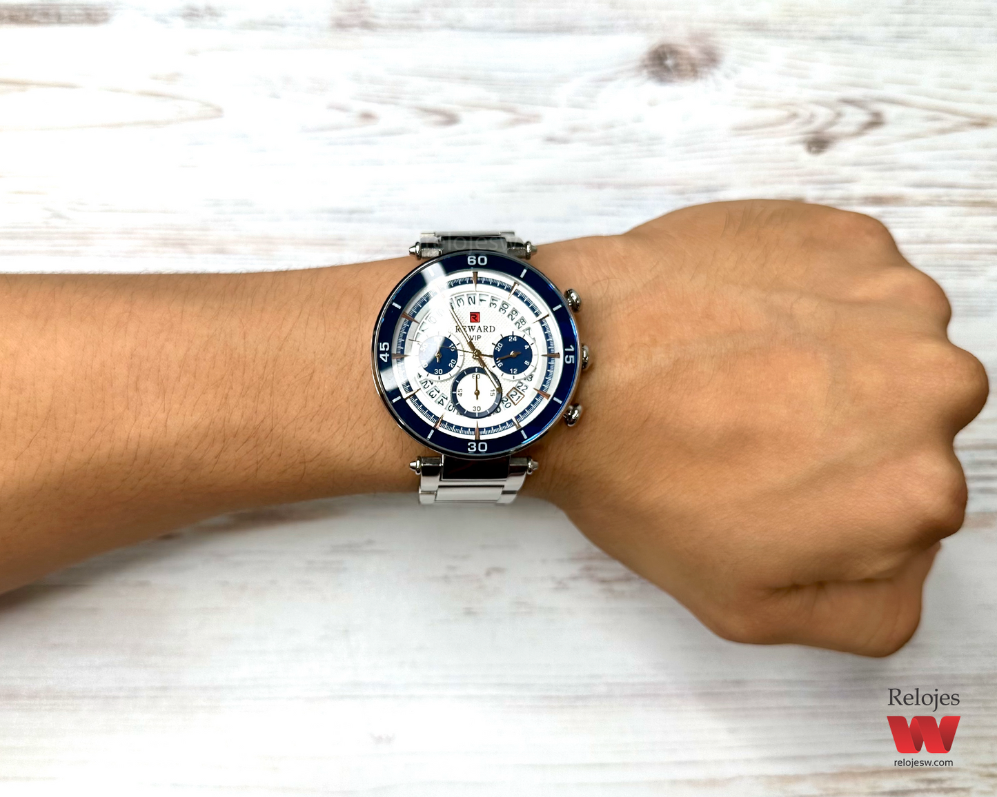 Reloj Reward Hombre RD81018M Plateado Azul