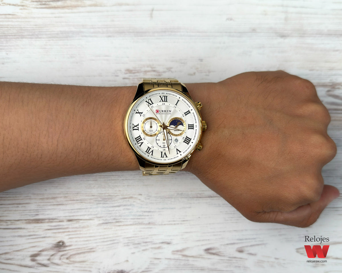 Reloj Curren Hombre Original Dorado CU8427-DOBL