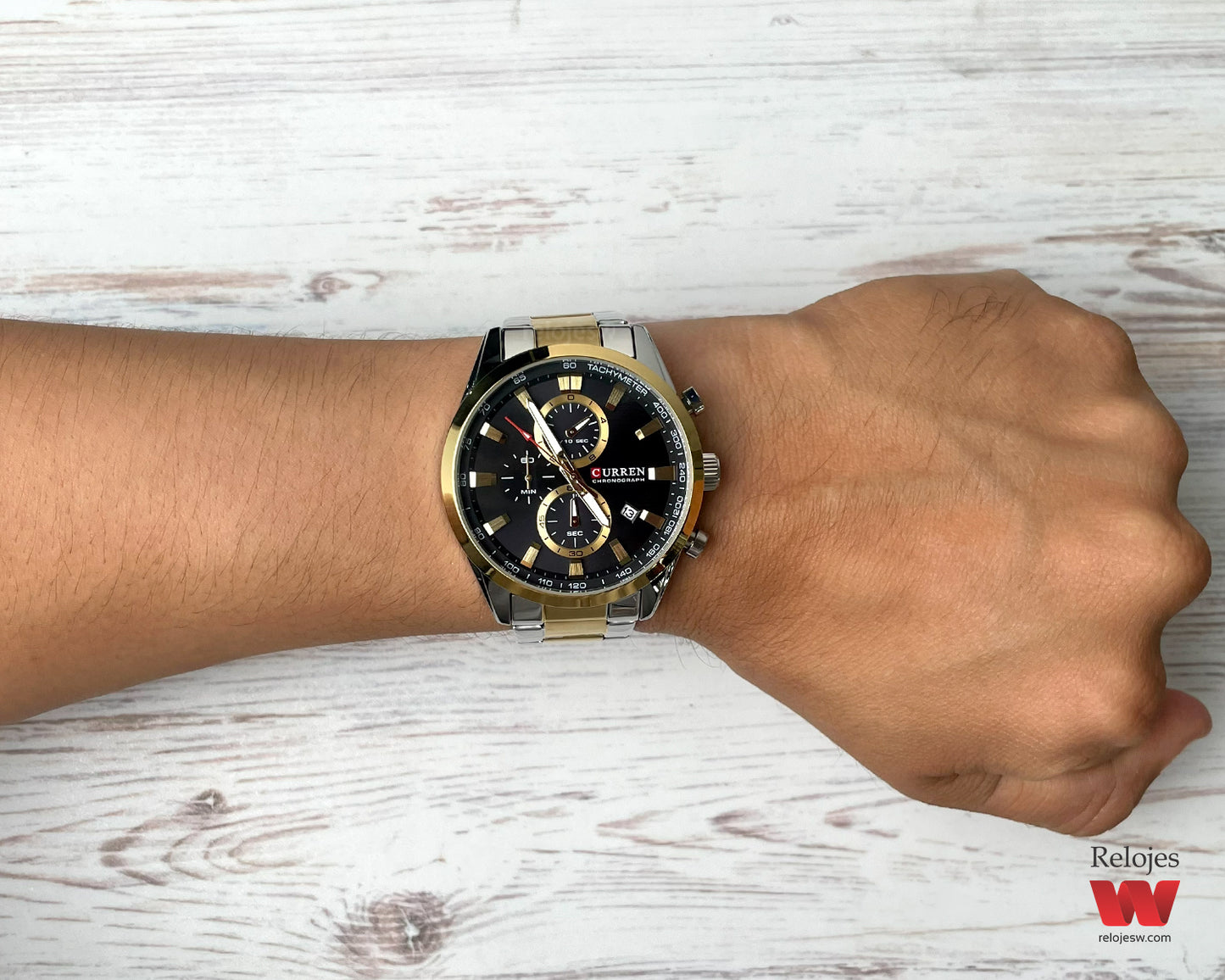 Reloj Curren Hombre Plateado y Dorado CU8445-BINE