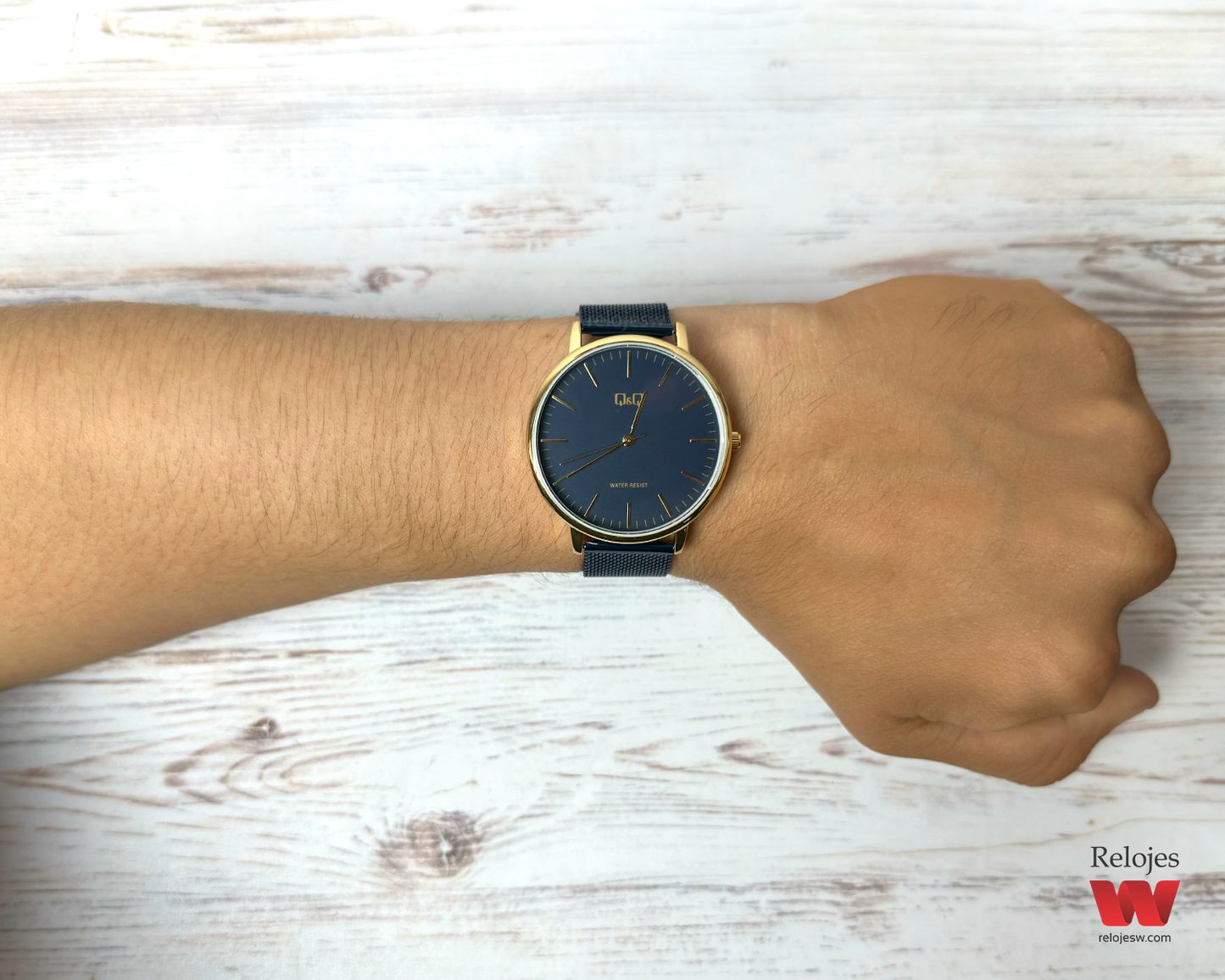 Reloj Q&Q Hombre Azul Dorado QZ00J814Y