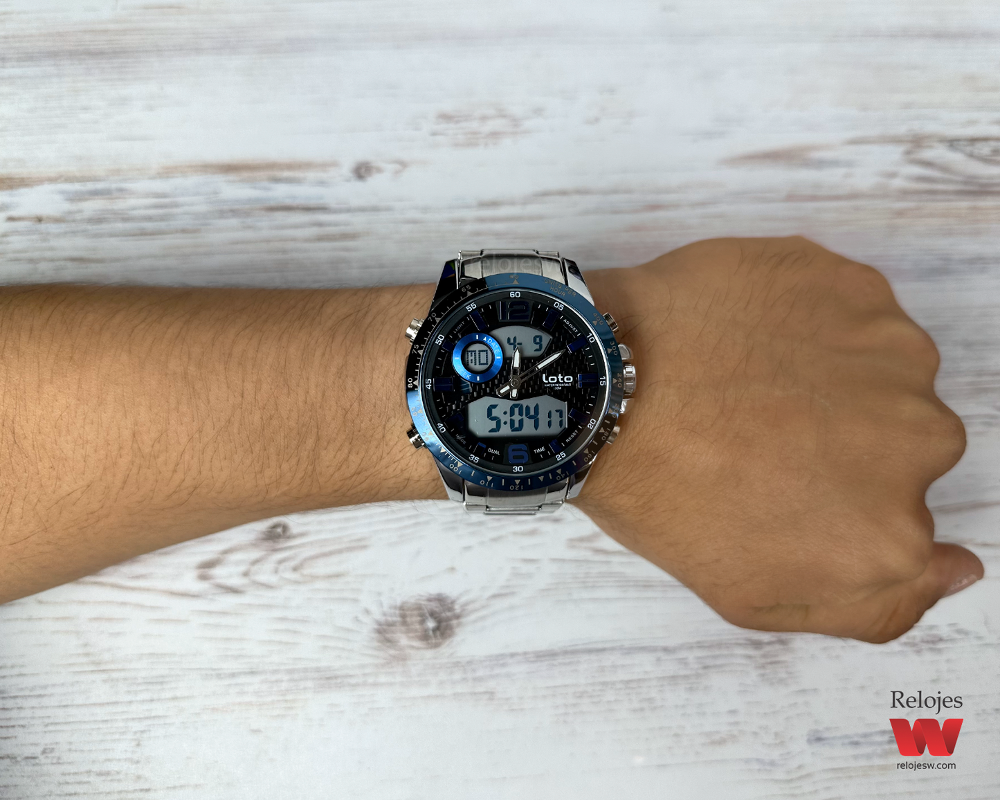 Reloj Loto Hombre Plateado Azul LT-2421-PLAZ