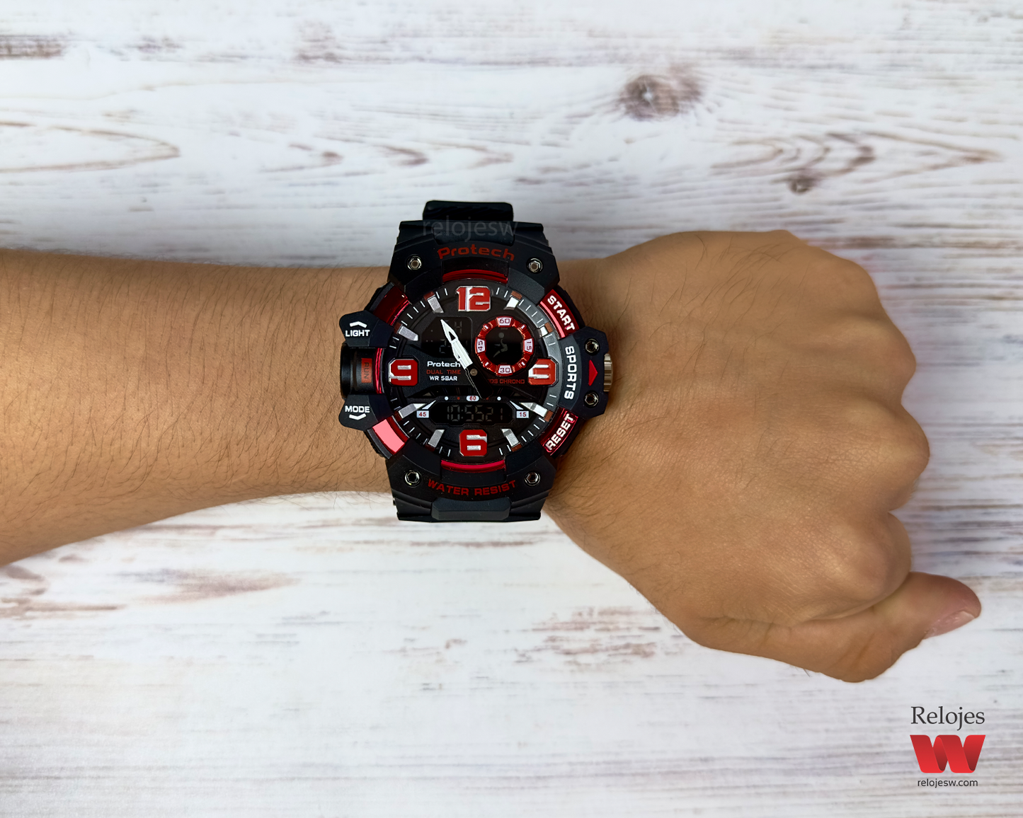 Reloj Loto Hombre Negro Rojo PT-0028-NERO