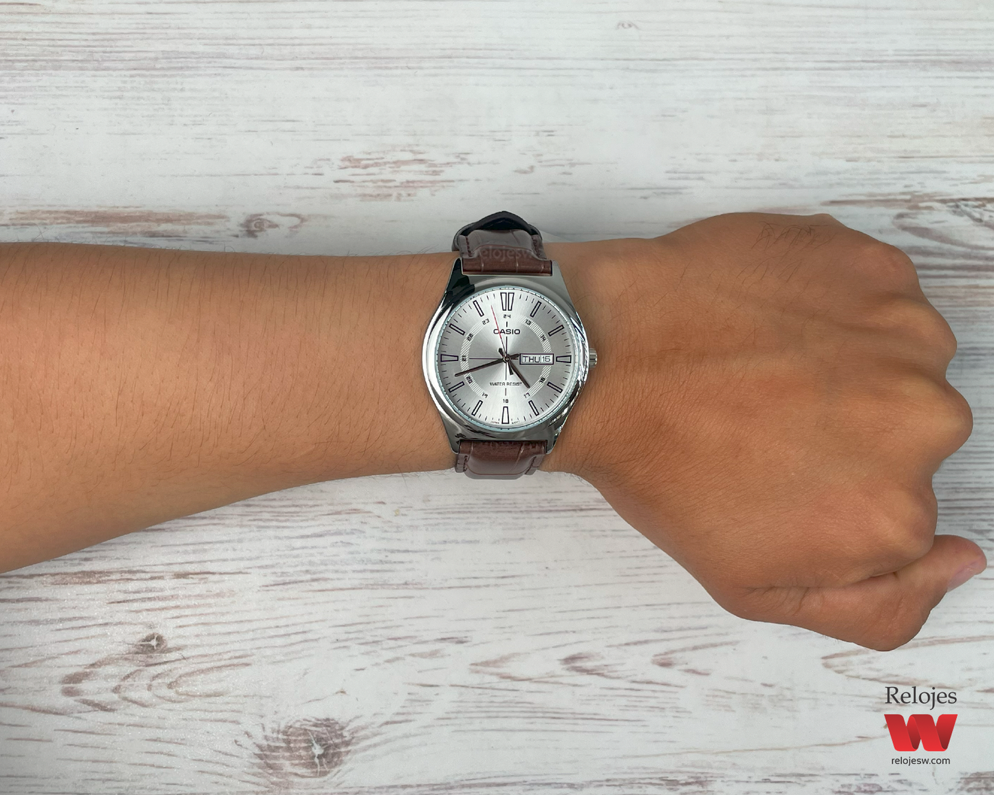 Reloj Casio Hombre Marrón Plateado MTP-V006L-7C