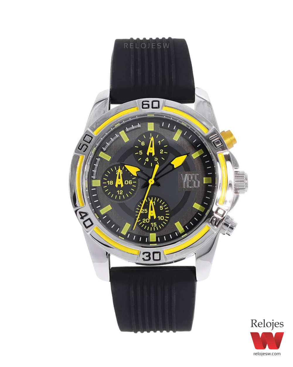 Reloj Yess Hombre 1253G Negro Plateado
