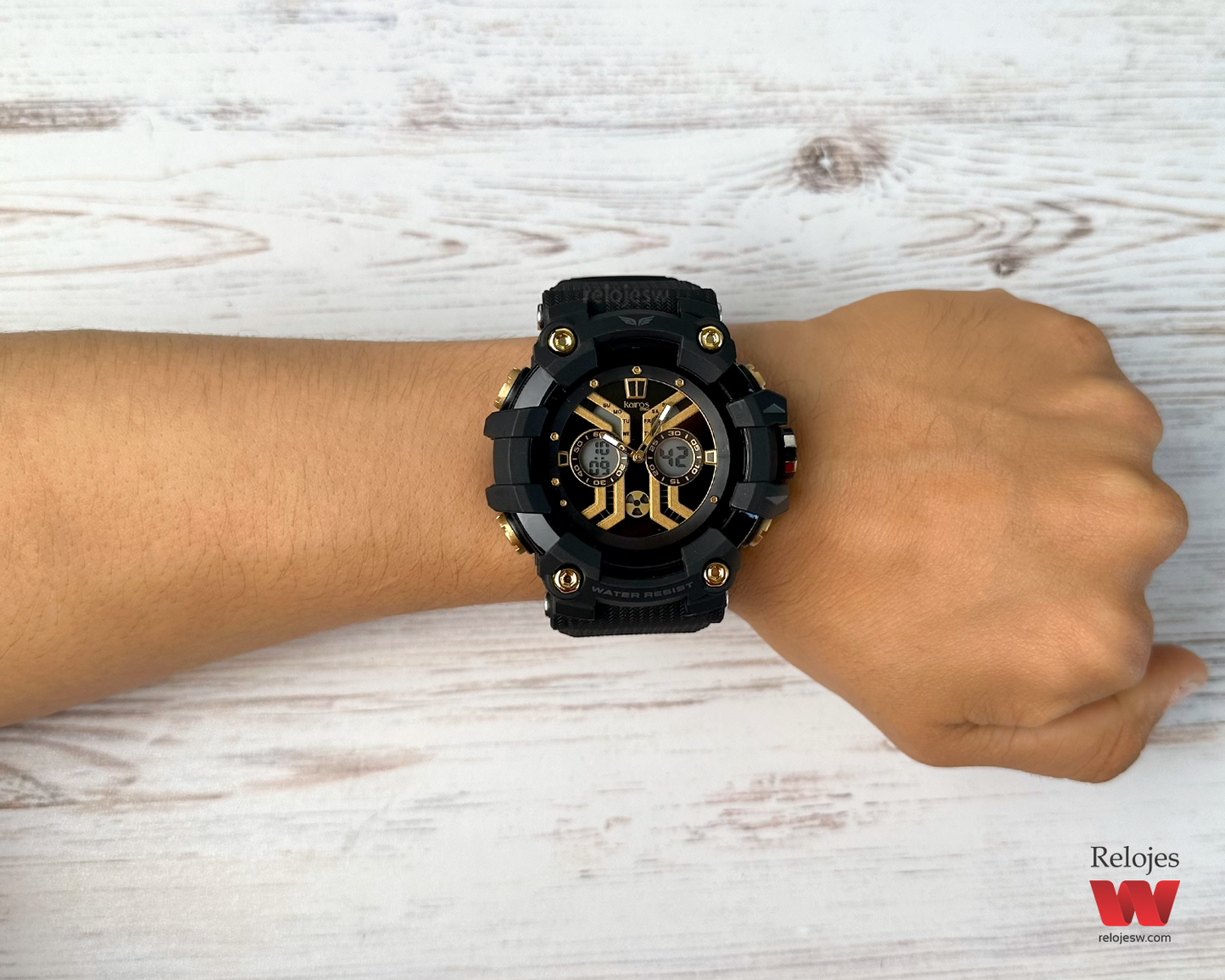 Reloj Kairos Hombre Negro Dorado ADM1123-4