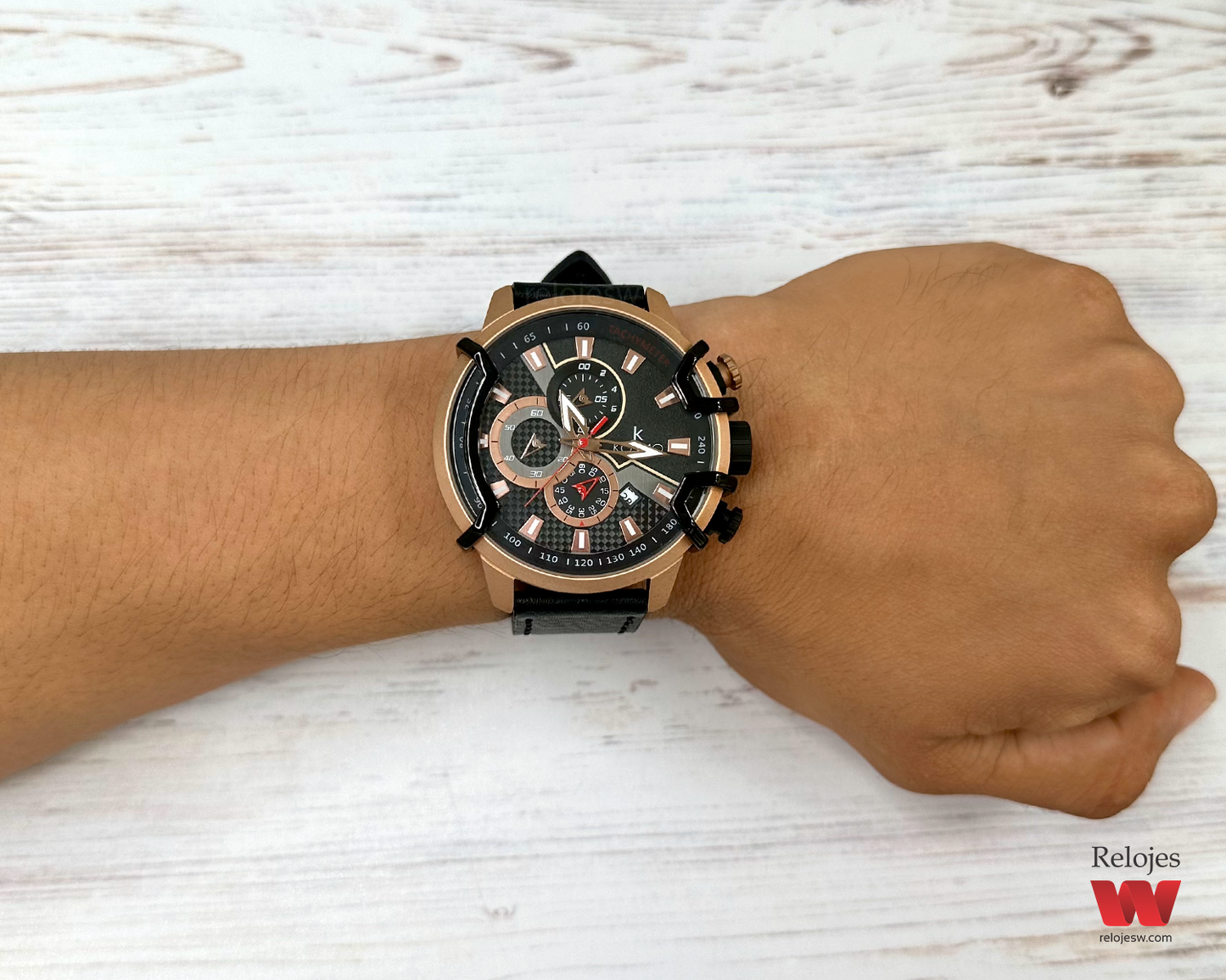 Reloj Kosmo Hombre K6034 Negro Oro Rosa