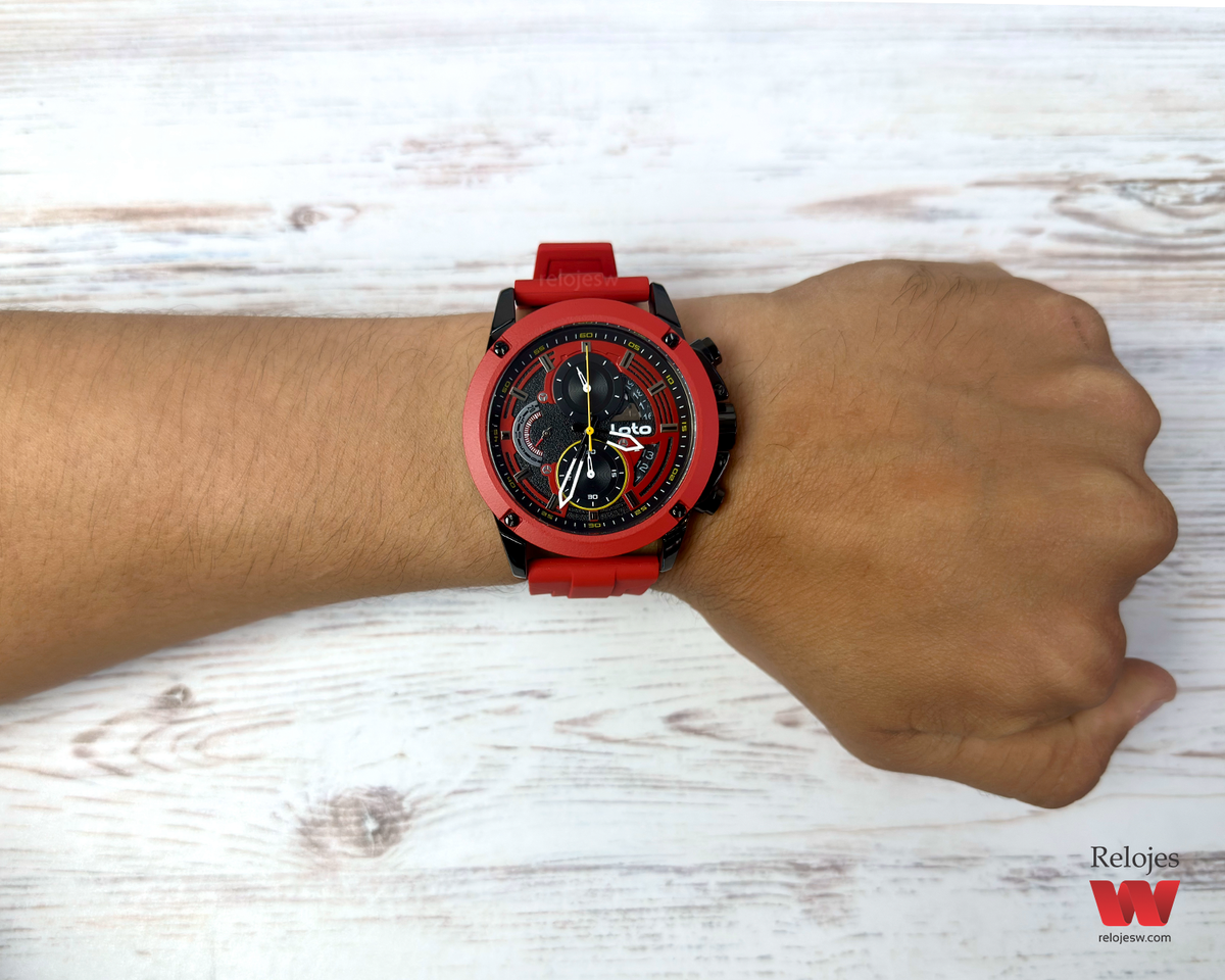 Reloj Loto Hombre Rojo Negro LT-2428-RO