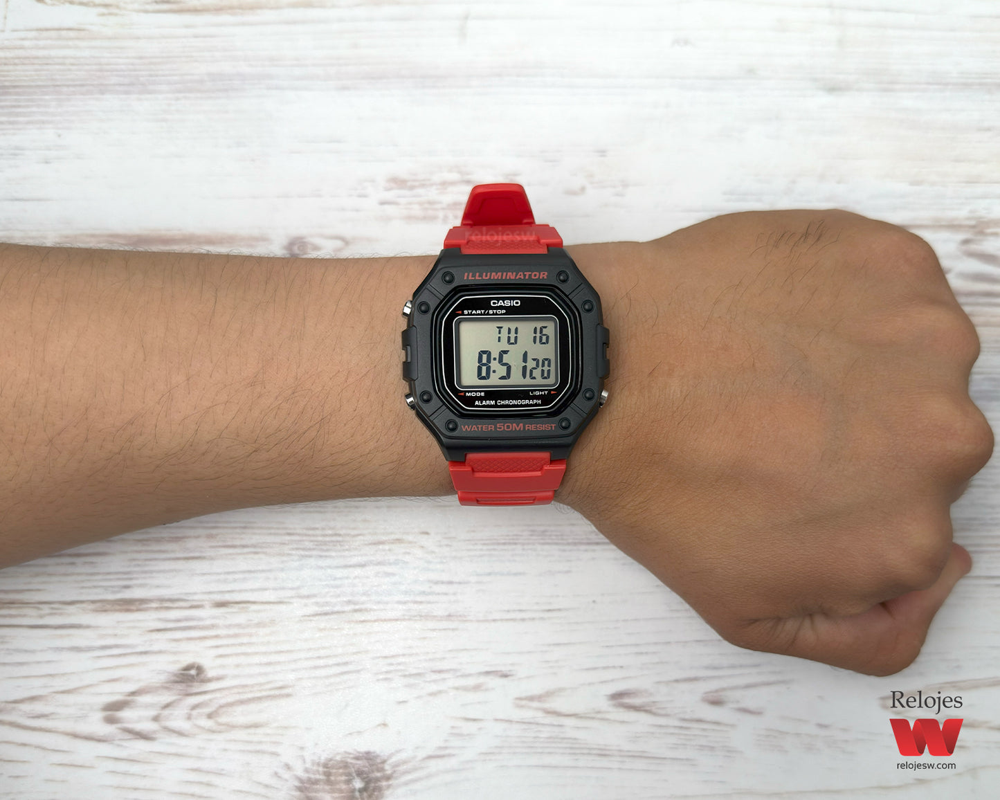 Reloj Casio Hombre Rojo W-218H-4BV