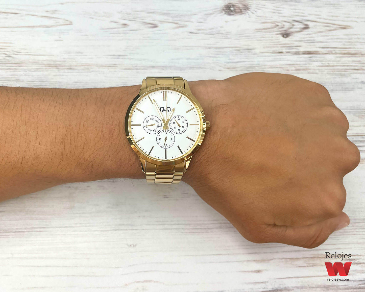 Reloj Q&Q Hombre Dorado A01A005Y