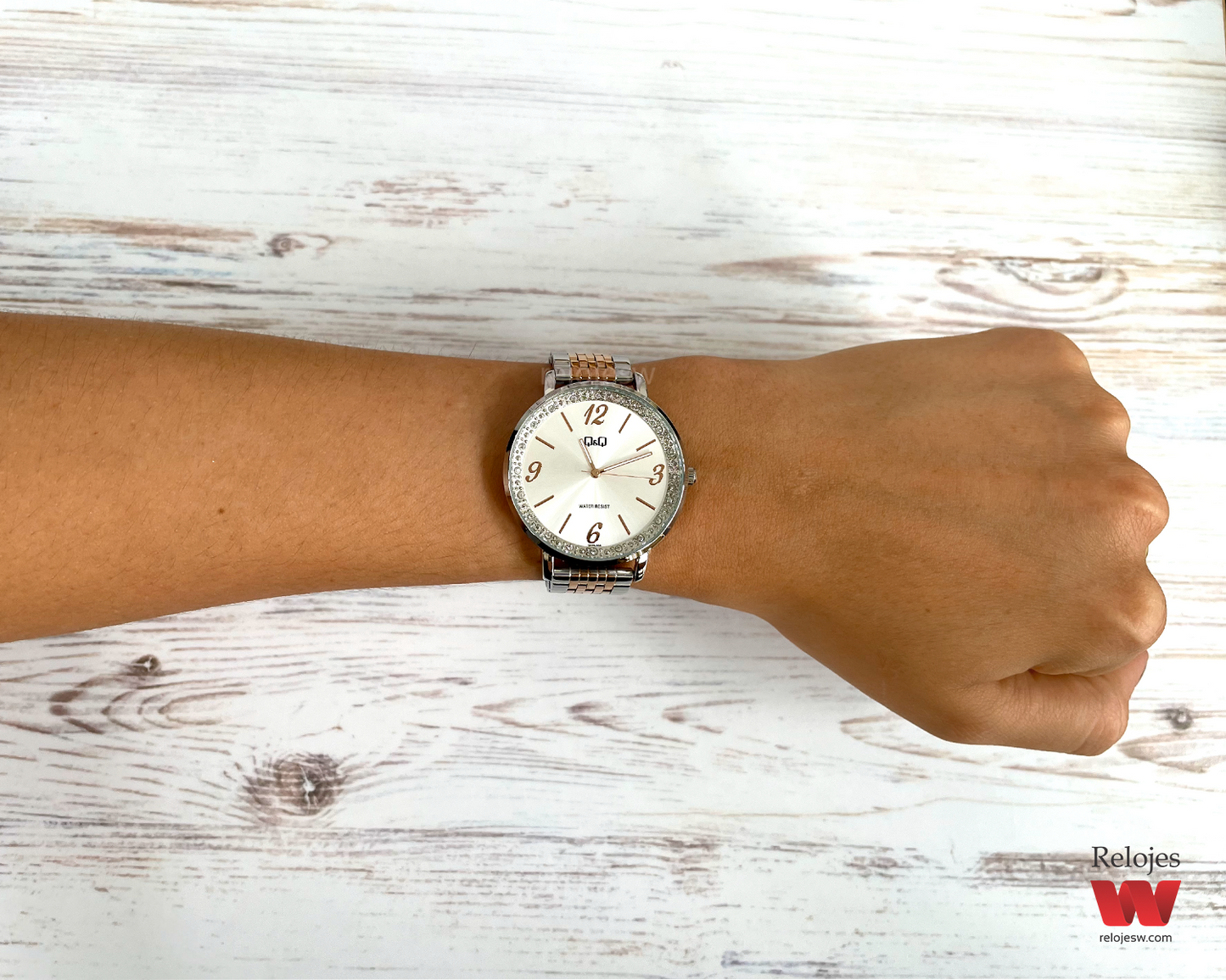 Reloj Q&Q Mujer QC09J404Y Plateado Oro Rosa