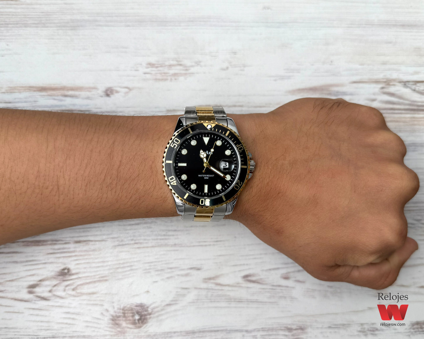 Reloj Loto Hombre Plateado y Dorado LT-2526-BINE