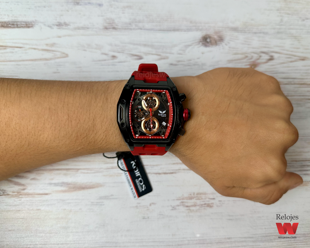 Reloj Kairos Hombre Rojo Negro KR0473G-4