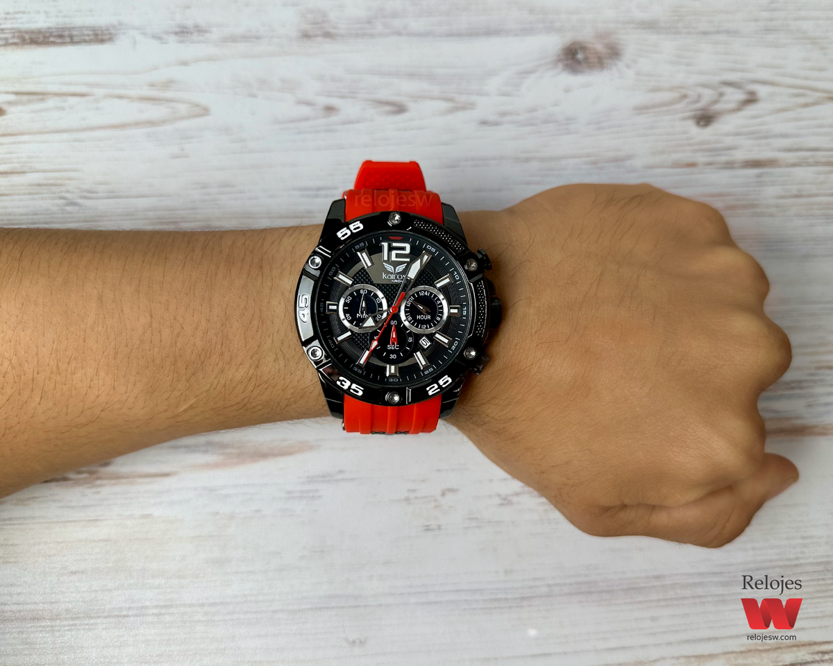 Reloj Kairos Hombre Rojo Negro KR0349G-4