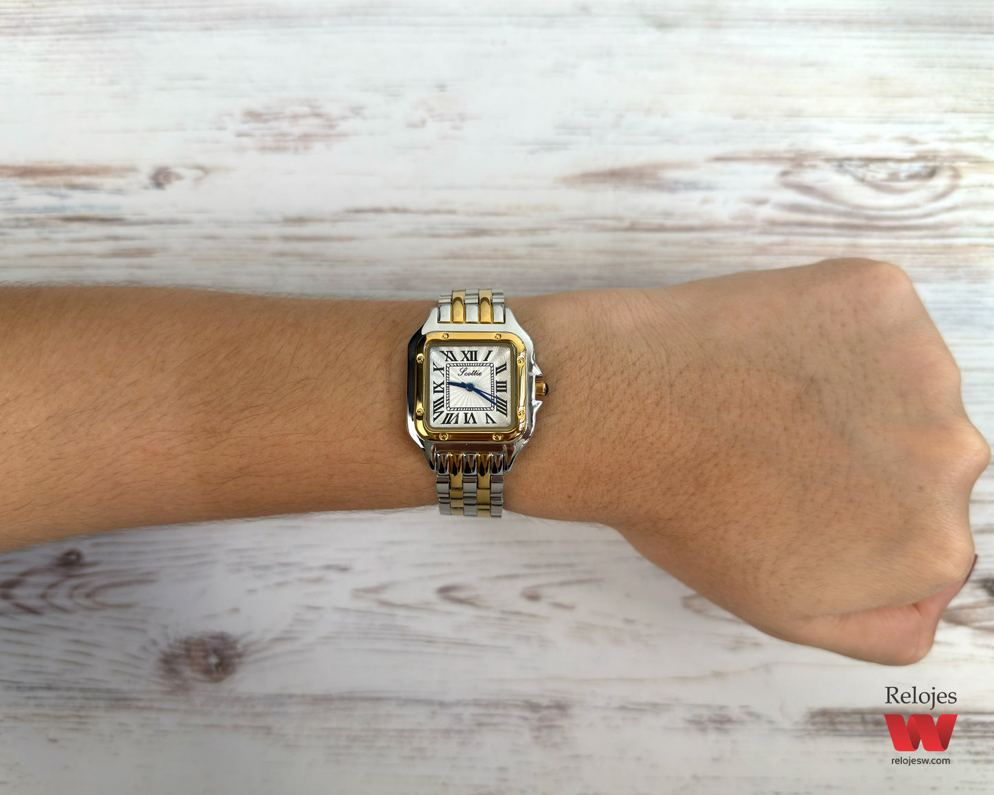 Reloj Scottie Mujer Plateado y Dorado 9100-PLDO