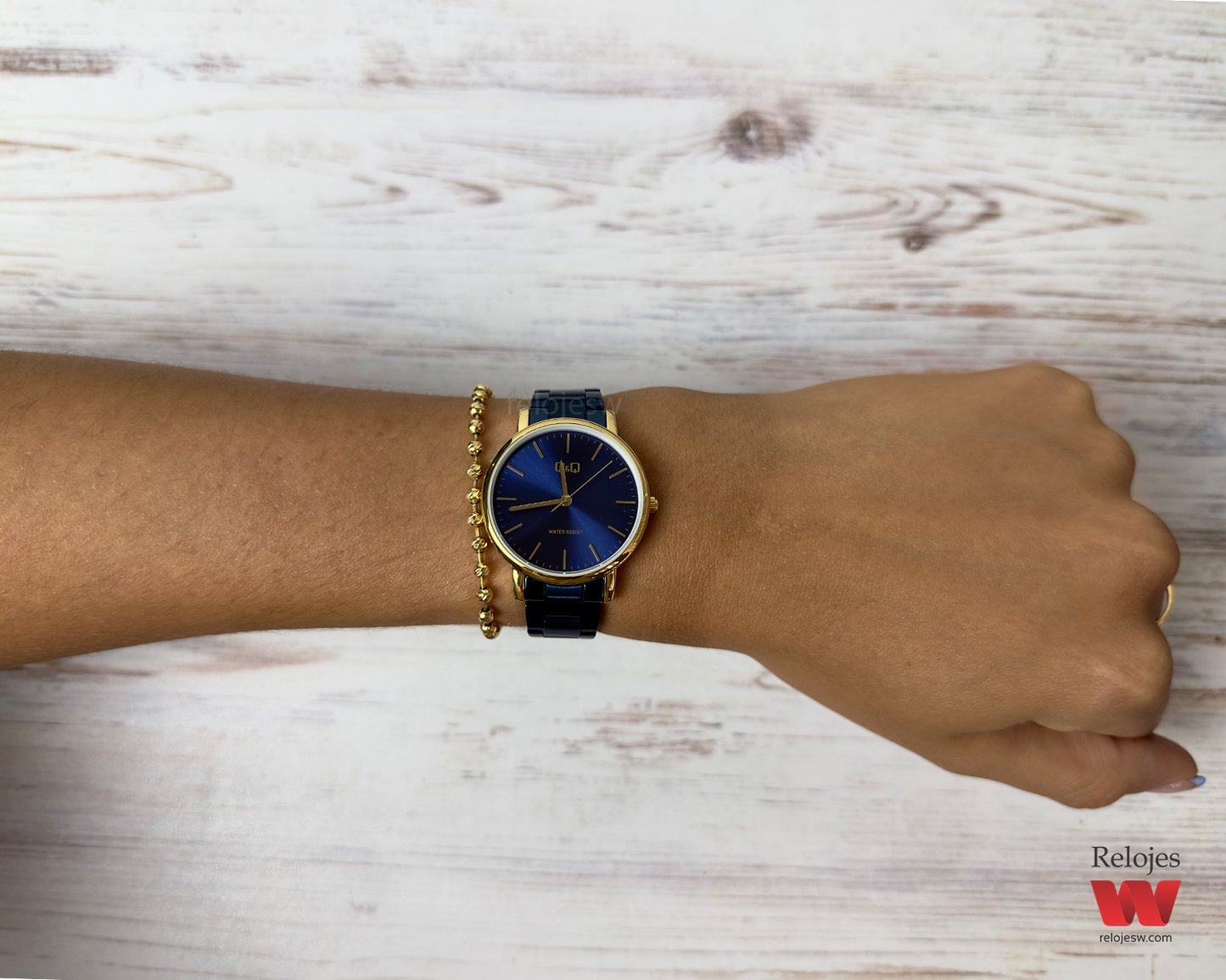 Reloj Q&Q Mujer Azul Dorado QZ01J811Y