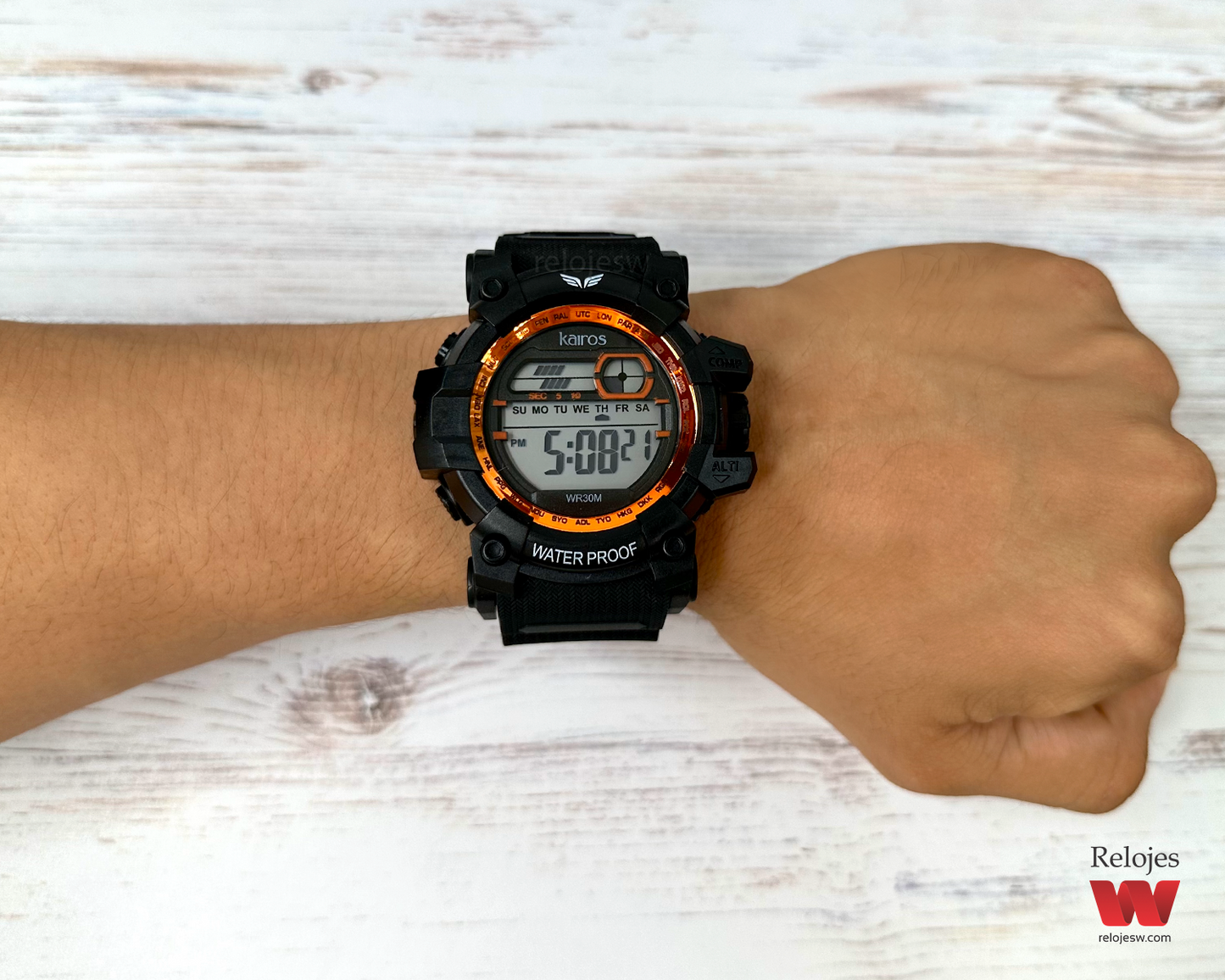 Reloj Kairos Hombre Negro Naranja DM1314-NENA
