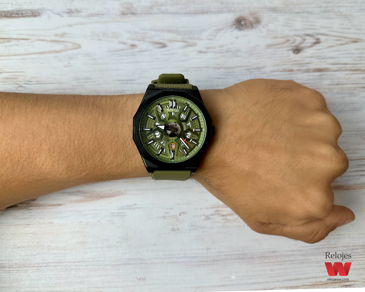 Reloj Kairos Hombre Verde Negro KP8437-4