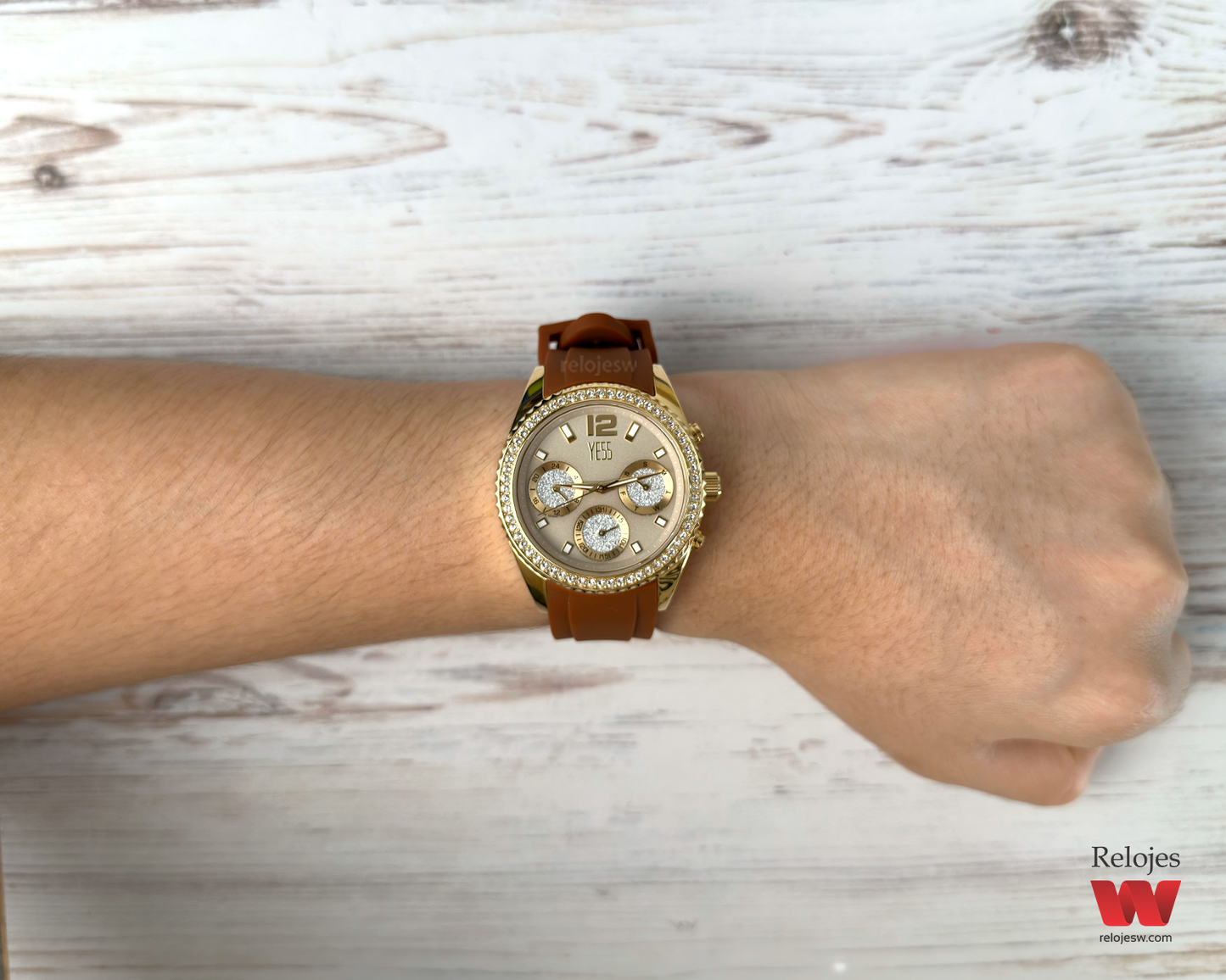 Reloj Yess Mujer Marrón Dorado SMT-240617-2