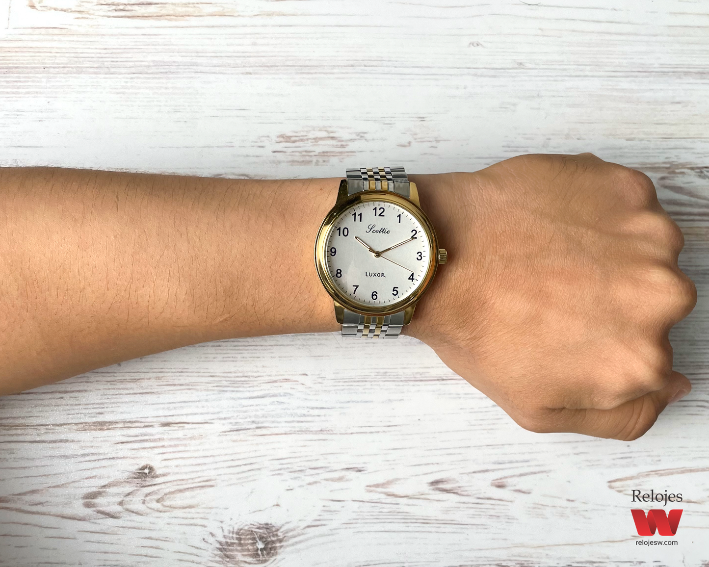 Reloj Scottie Hombre Plateado Dorado 3033-PLDO