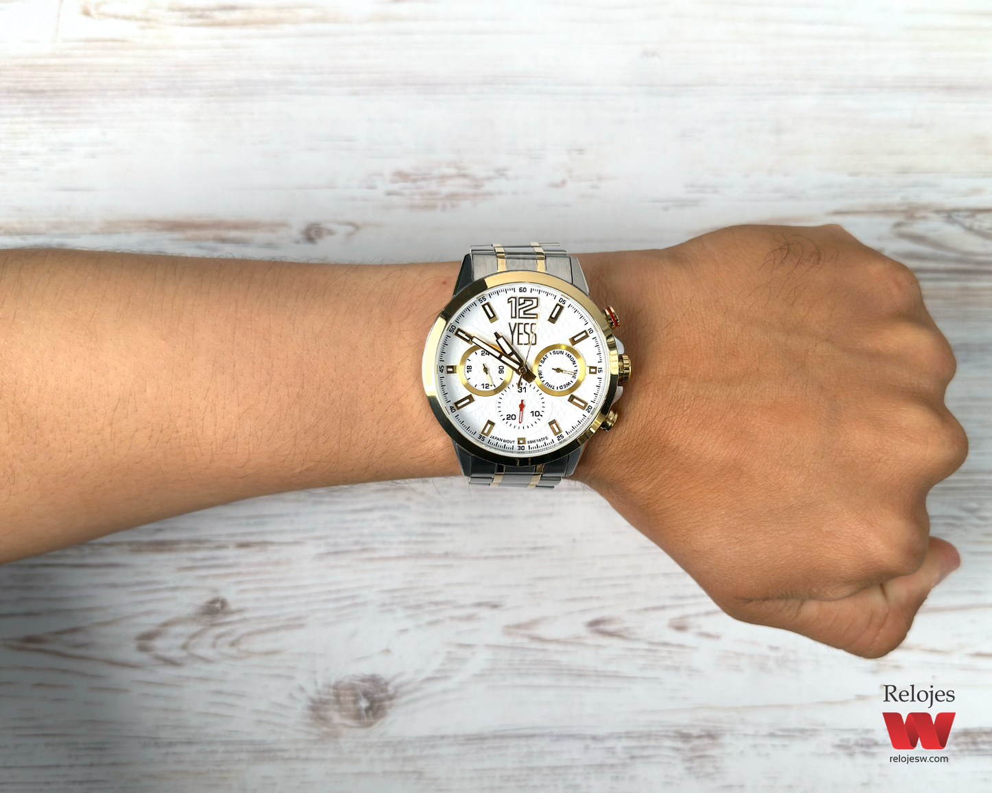 Reloj Yess Hombre Plateado Dorado Y24090-2