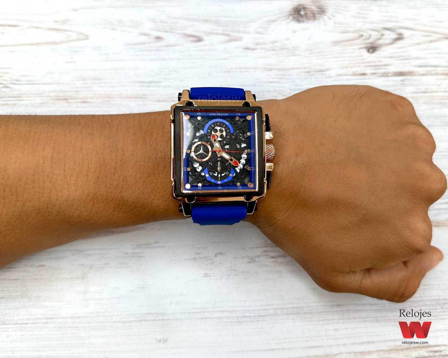 Reloj Lige Hombre Azul Oro Rosa LG8935-AZOR
