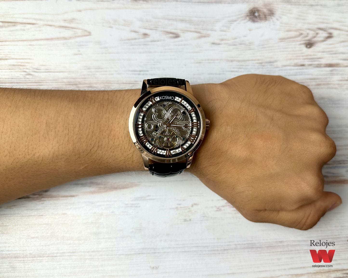 Reloj Kosmo Hombre Negro Oro Rosa K874C-NEOR