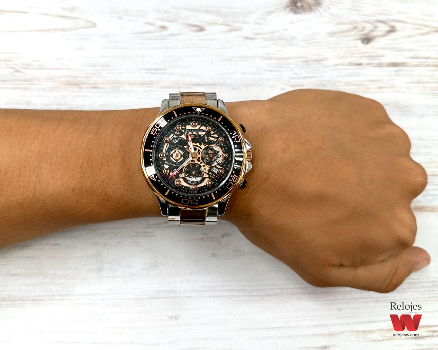 Reloj Lige Hombre LG8948B Bicolor Negro