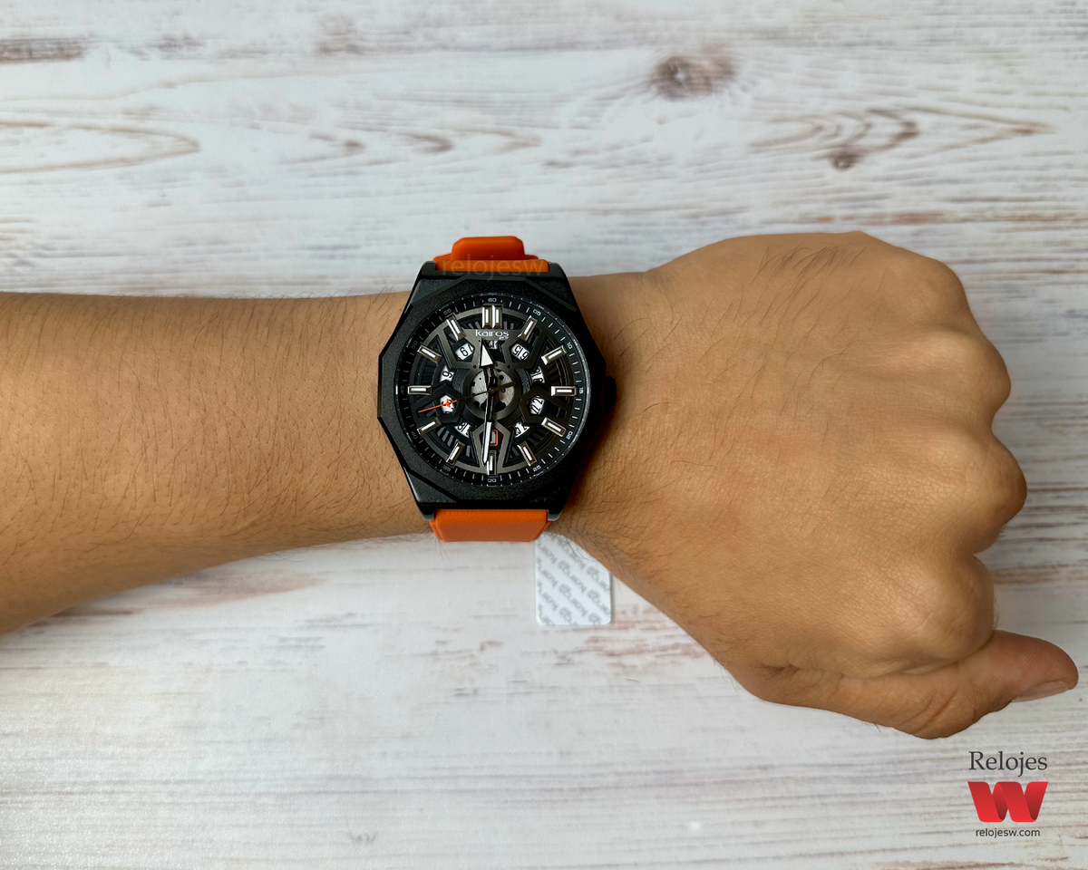 Reloj Kairos Hombre Naranja Negro KP8437-6