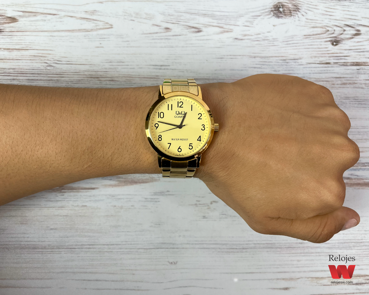 Reloj Q&Q Hombre Dorado QA38J003Y