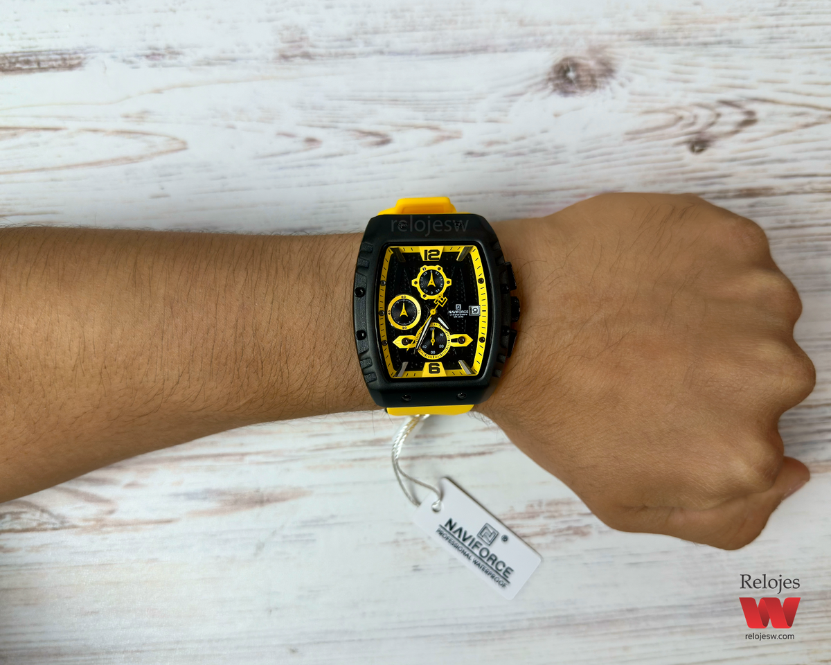 Reloj Naviforce Hombre Amarillo Negro NF8025-3