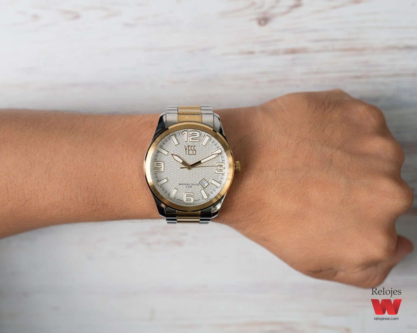 Reloj Yess Hombre Original Plateado y Dorado Y25027-3