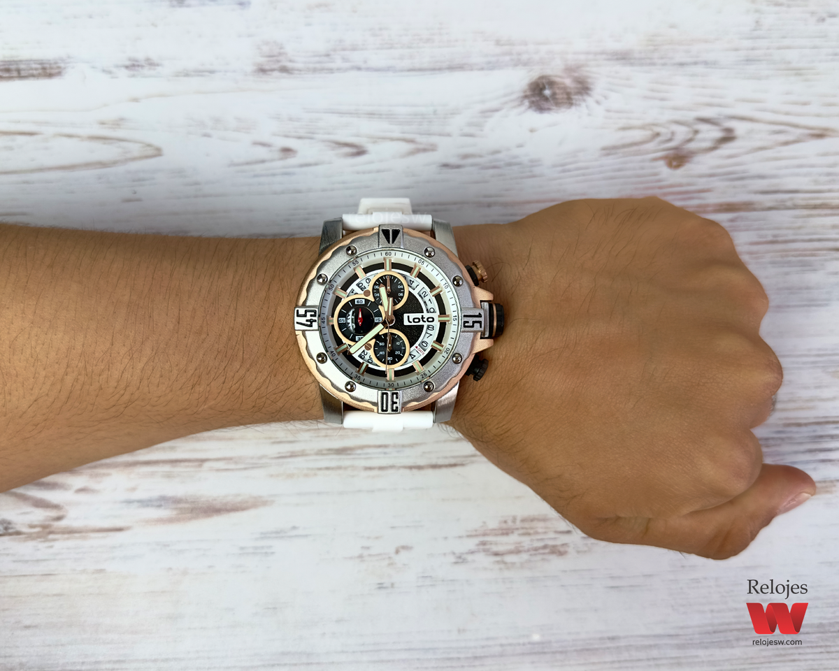 Reloj Loto Hombre Blanco Plateado LT-2416-BLPL