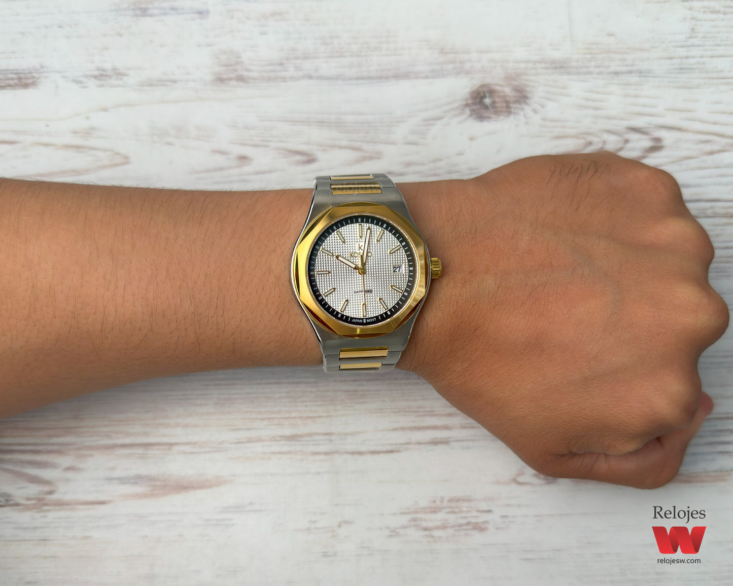 Reloj Kosmo Hombre Plateado y Dorado K-609-BIPL