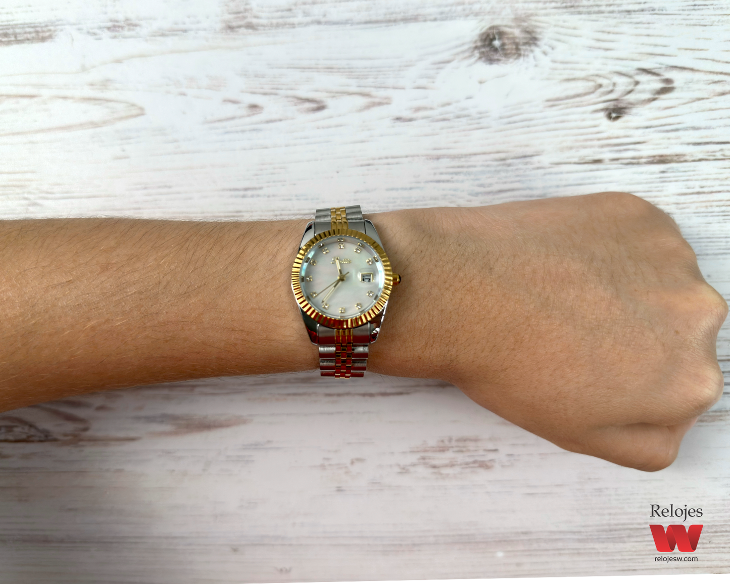 Reloj Scottie Mujer Plateado Dorado 9393-PLDO