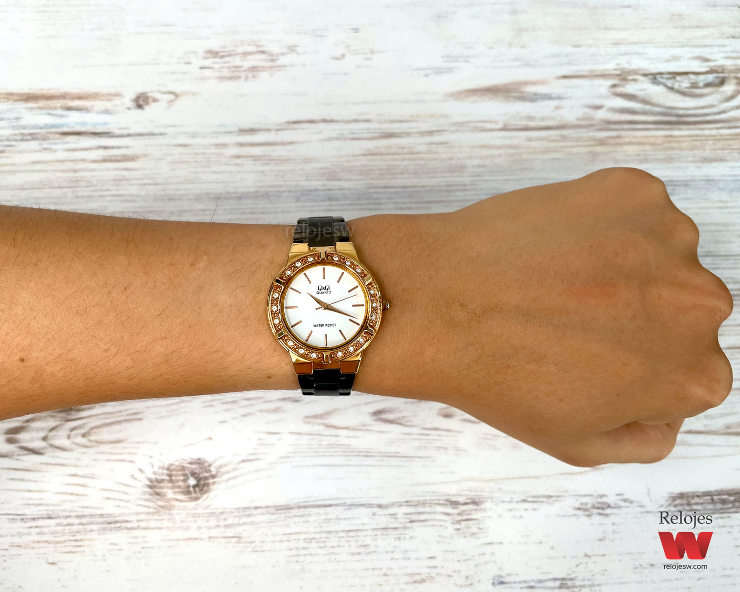 Reloj Q&Q Mujer QA29J800Y Negro Oro Rosa