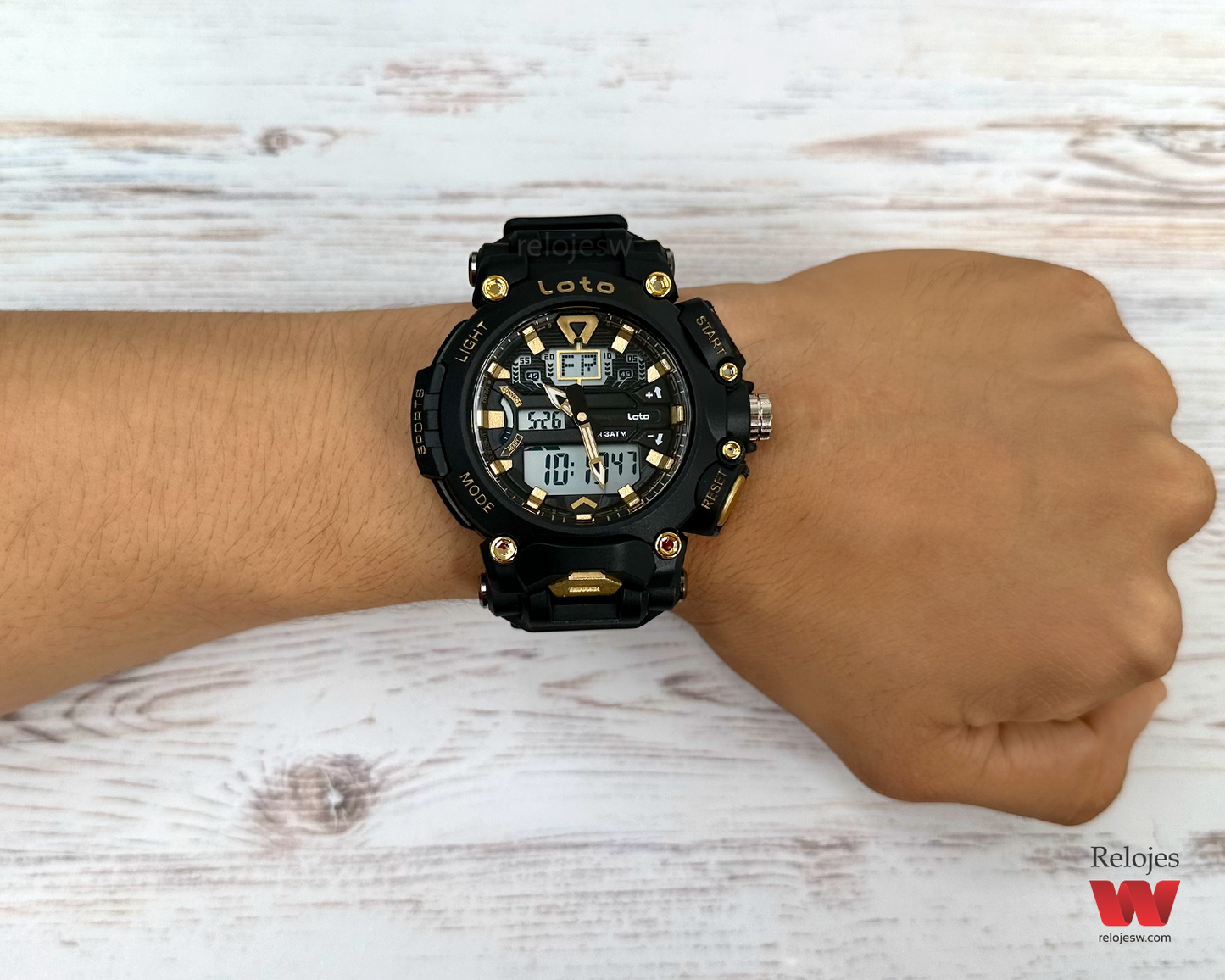 Reloj Loto Hombre LT-2408 Negro Dorado