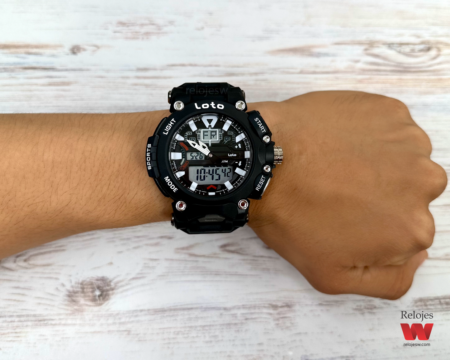 Reloj Loto Hombre LT-2408 Negro Blanco