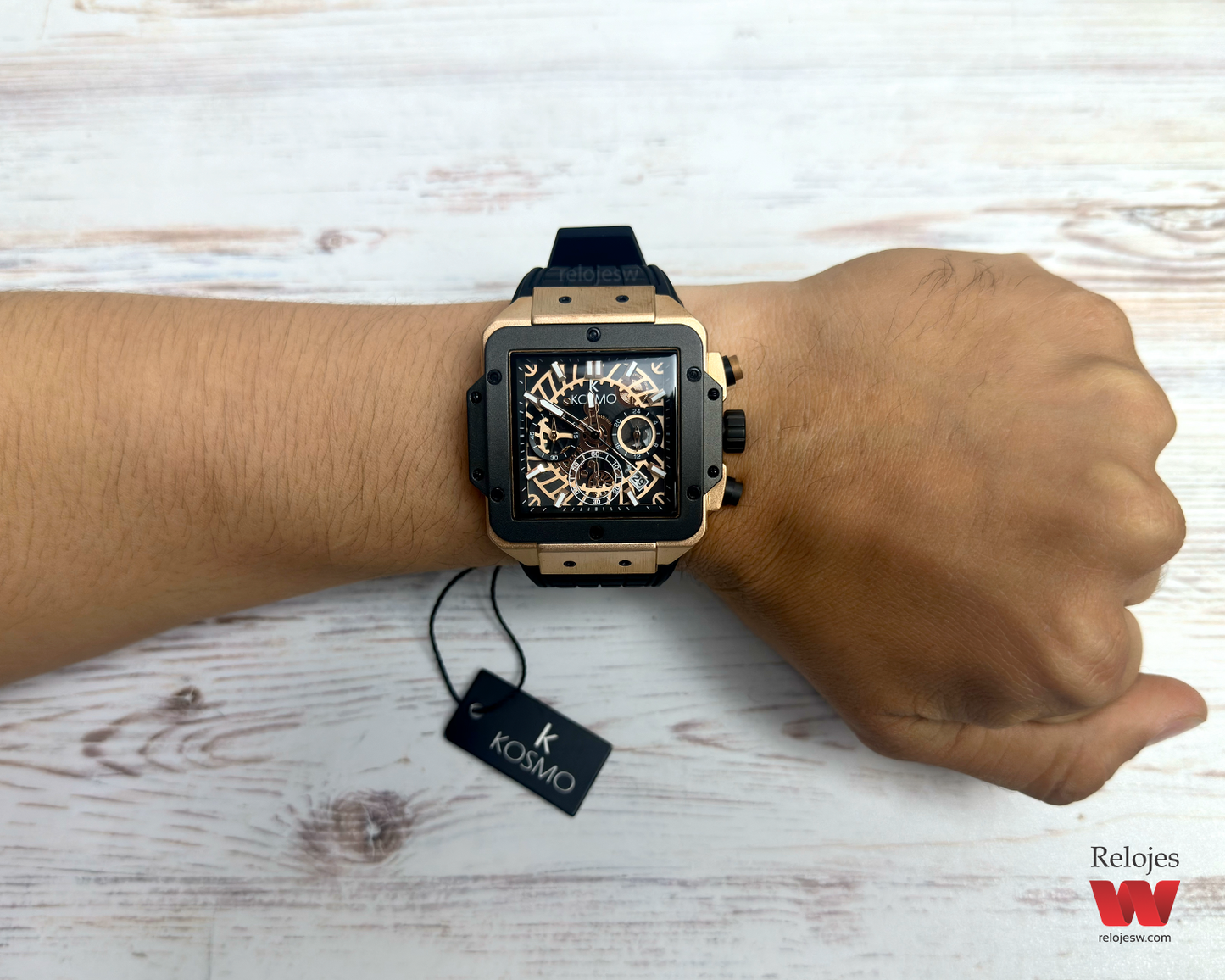 Reloj Kosmo Hombre Negro Oro Rosa K4200-NEOR