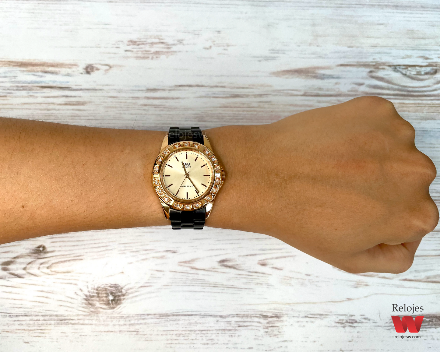Reloj Q&Q Mujer Q981J802Y Negro Oro Rosa