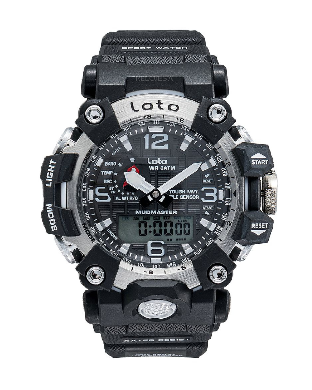 Reloj Loto Hombre Negro Plateado LT-2423-NEPL
