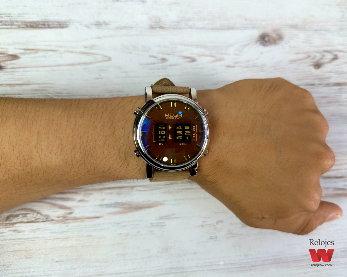 Reloj Megir Hombre Café Plateado M2137L-CFPL