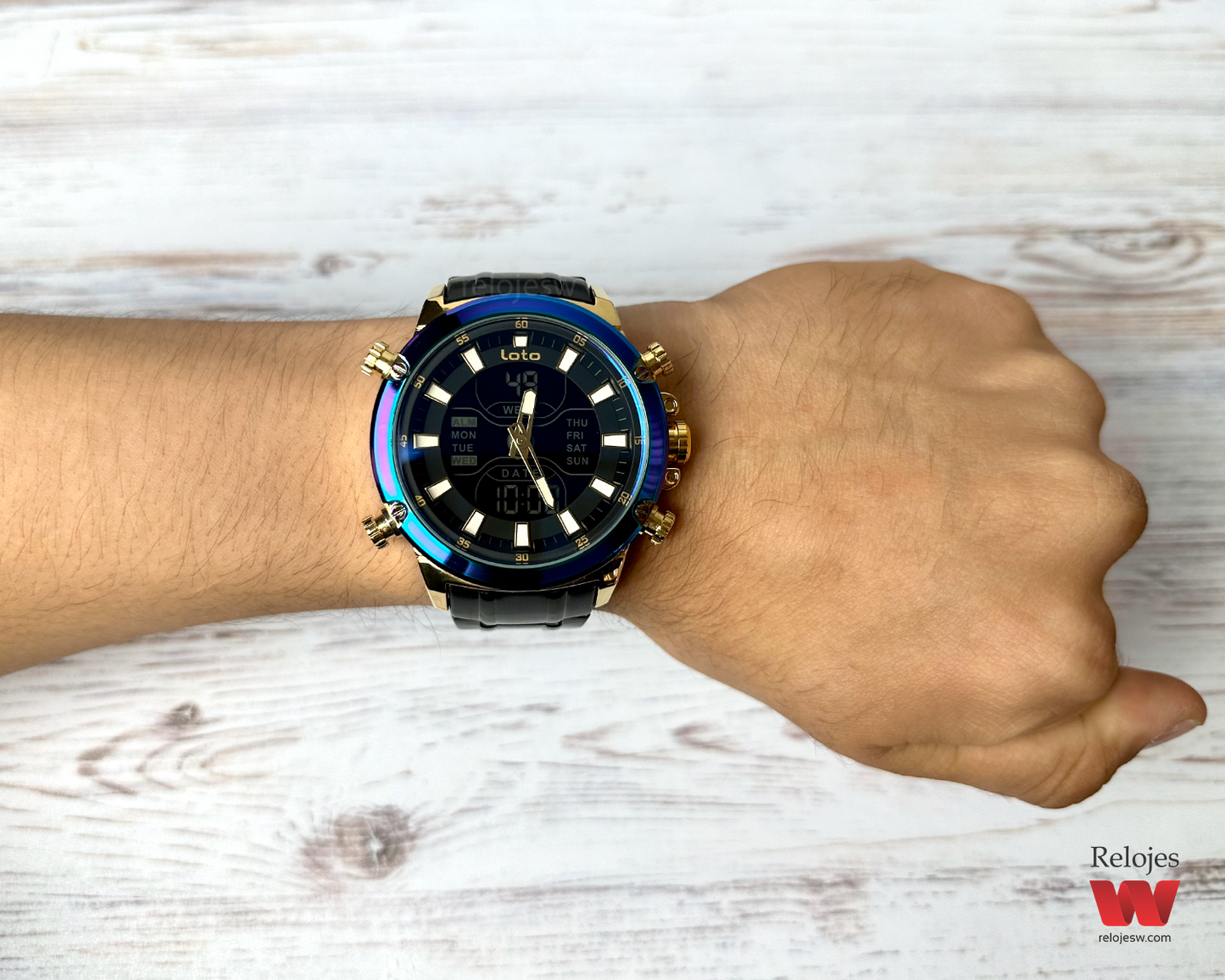 Reloj Loto Hombre Negro Dorado LT-2406-NEDO