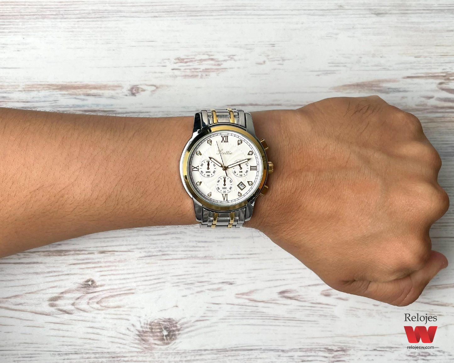 Reloj Scottie Unisex Plateado y Dorado 1904-BIDO