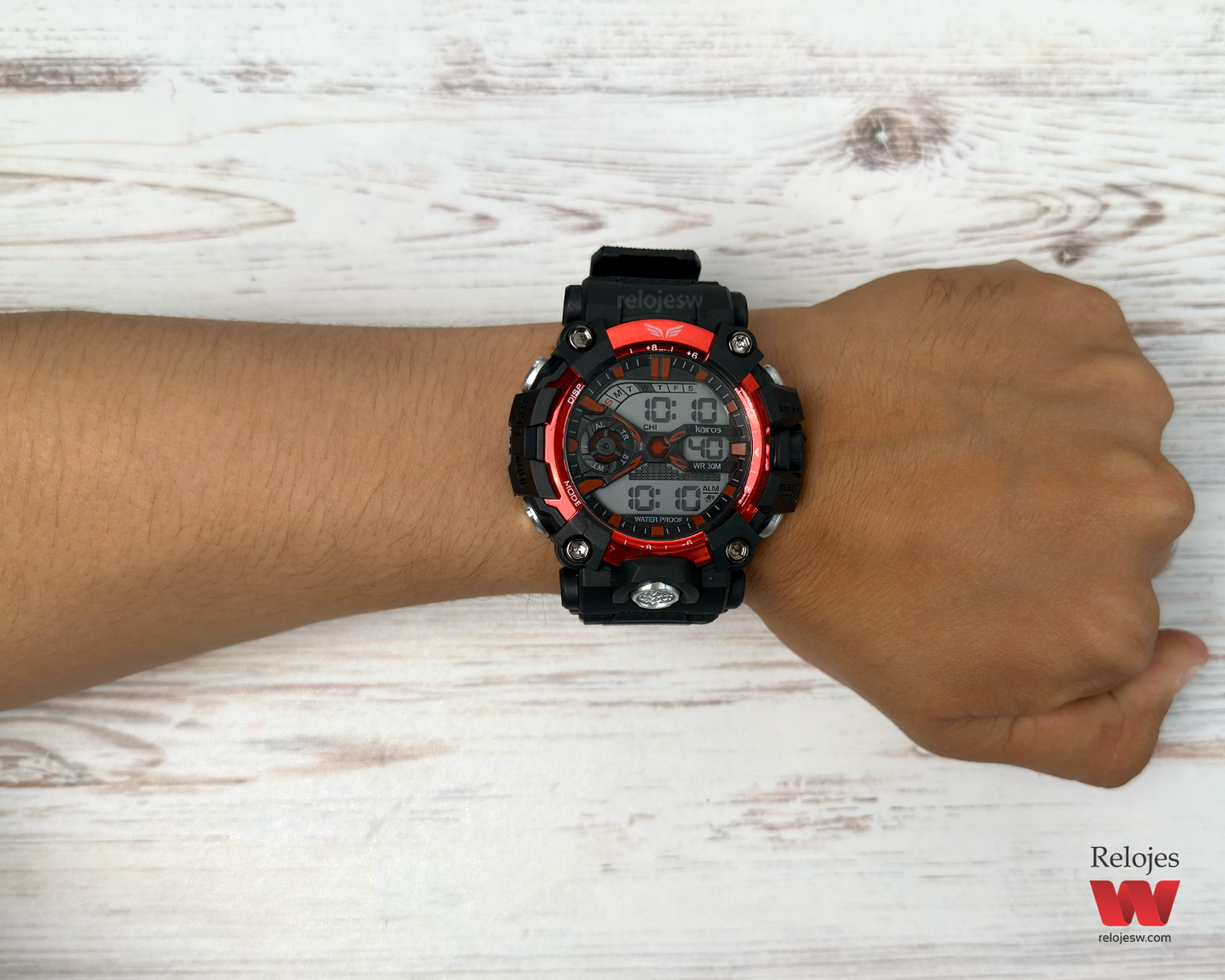 Reloj Kairos Hombre Negro Rojo DM1909B-NERO