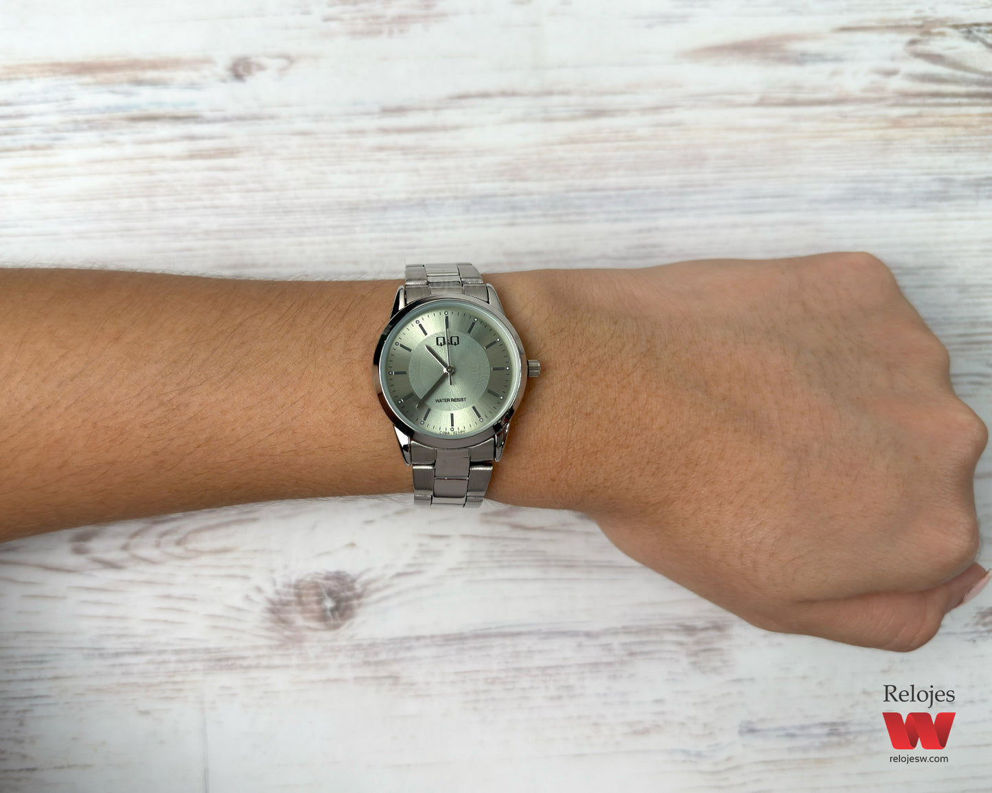 Reloj Q&Q Mujer Plateado Verde C09A025Y