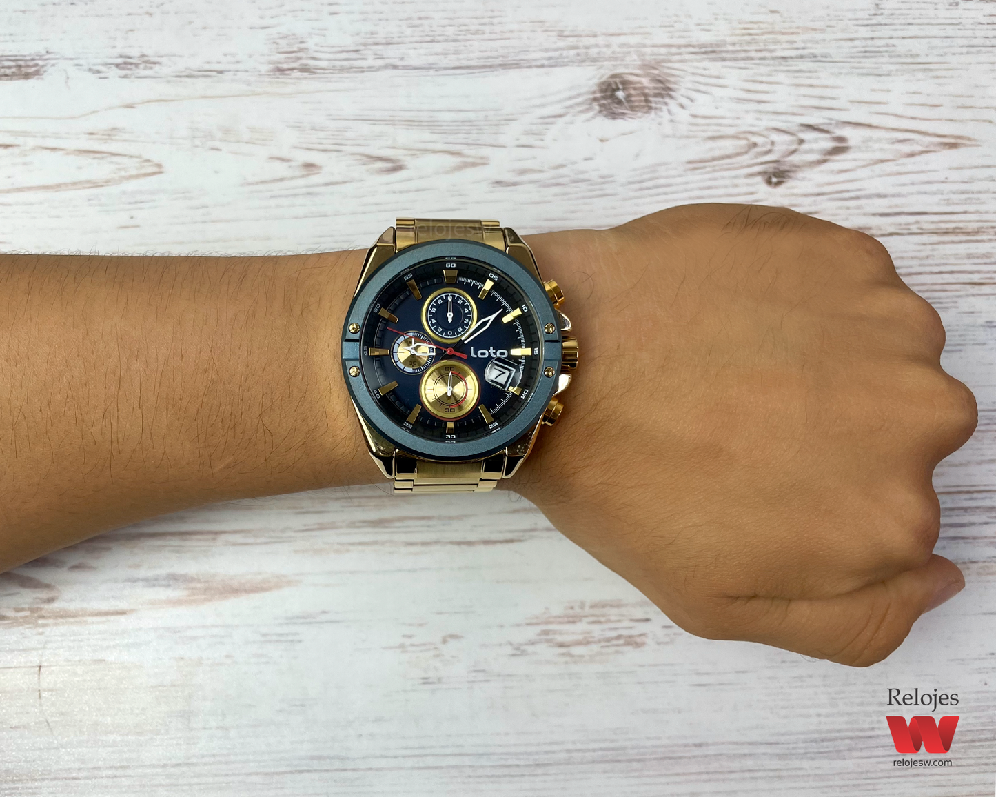 Reloj Loto Hombre Dorado Azul LT-2430-DOAZ