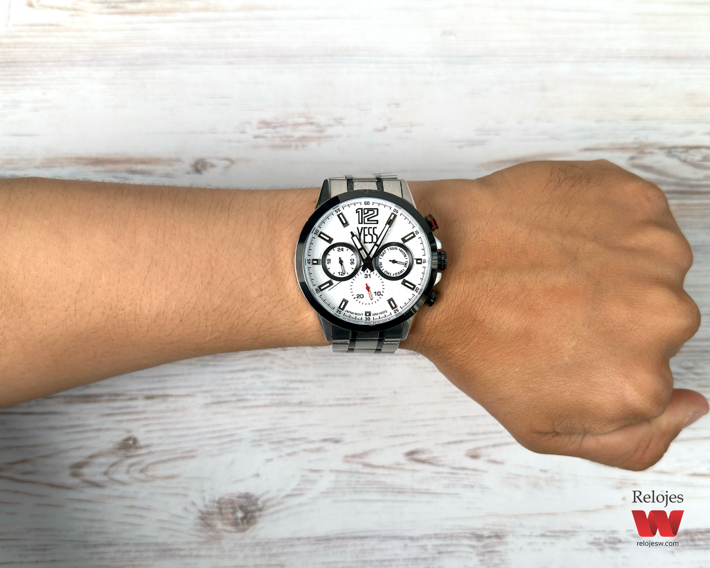 Reloj Yess Hombre Plateado Negro Y24090-3