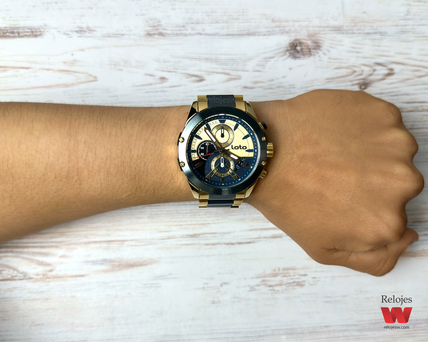 Reloj Loto Hombre Dorado Azul LT-2432-DOAZ