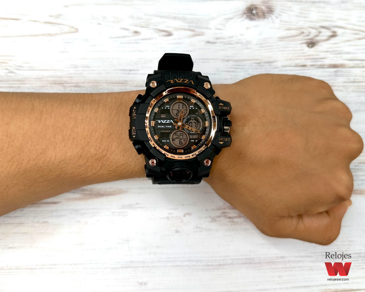 Reloj Razza Hombre RZW-31076 Negro Oro Rosa