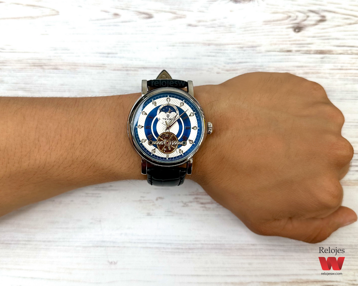Reloj Tevise Hombre Negro Plateado T867J-NEPLCE